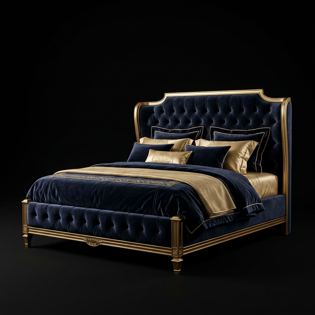 Modern King Bed - Minimalist design with premium engineered wood finish