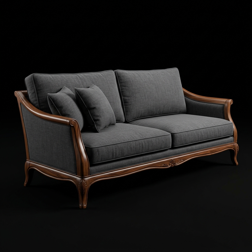 Royal Teak Sofa Set - Hand-carved solid teak wood with premium upholstery
